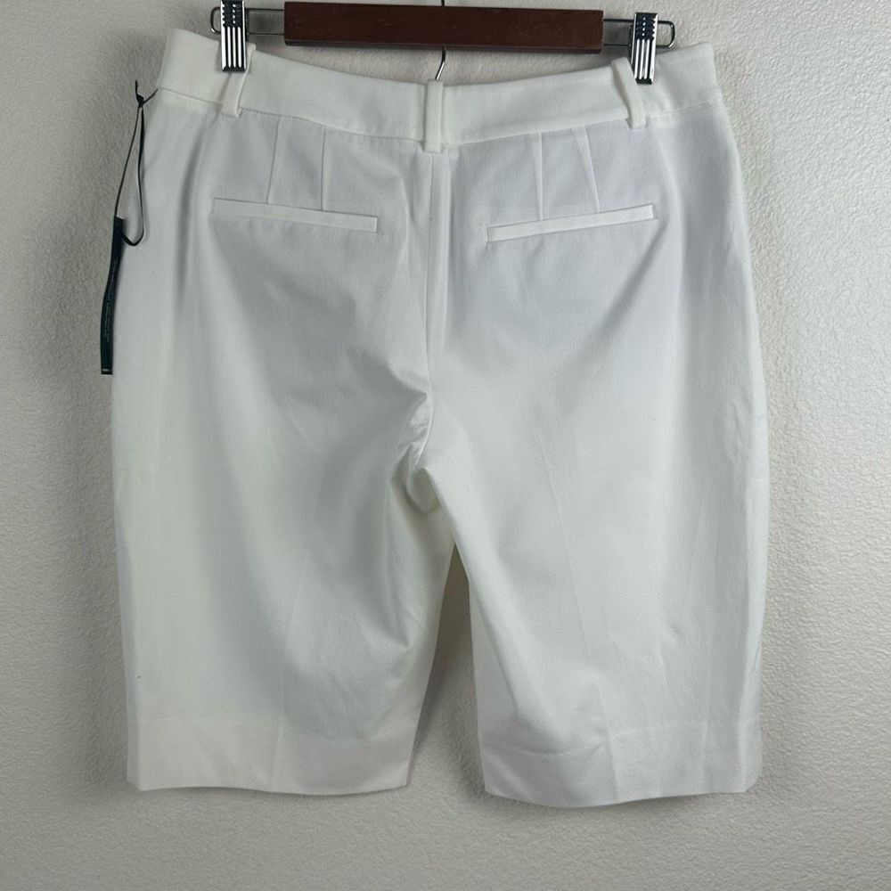 White House Black Market Women's Size 8 Dressy Bermuda Shorts Classic White New - Picture 2 of 14